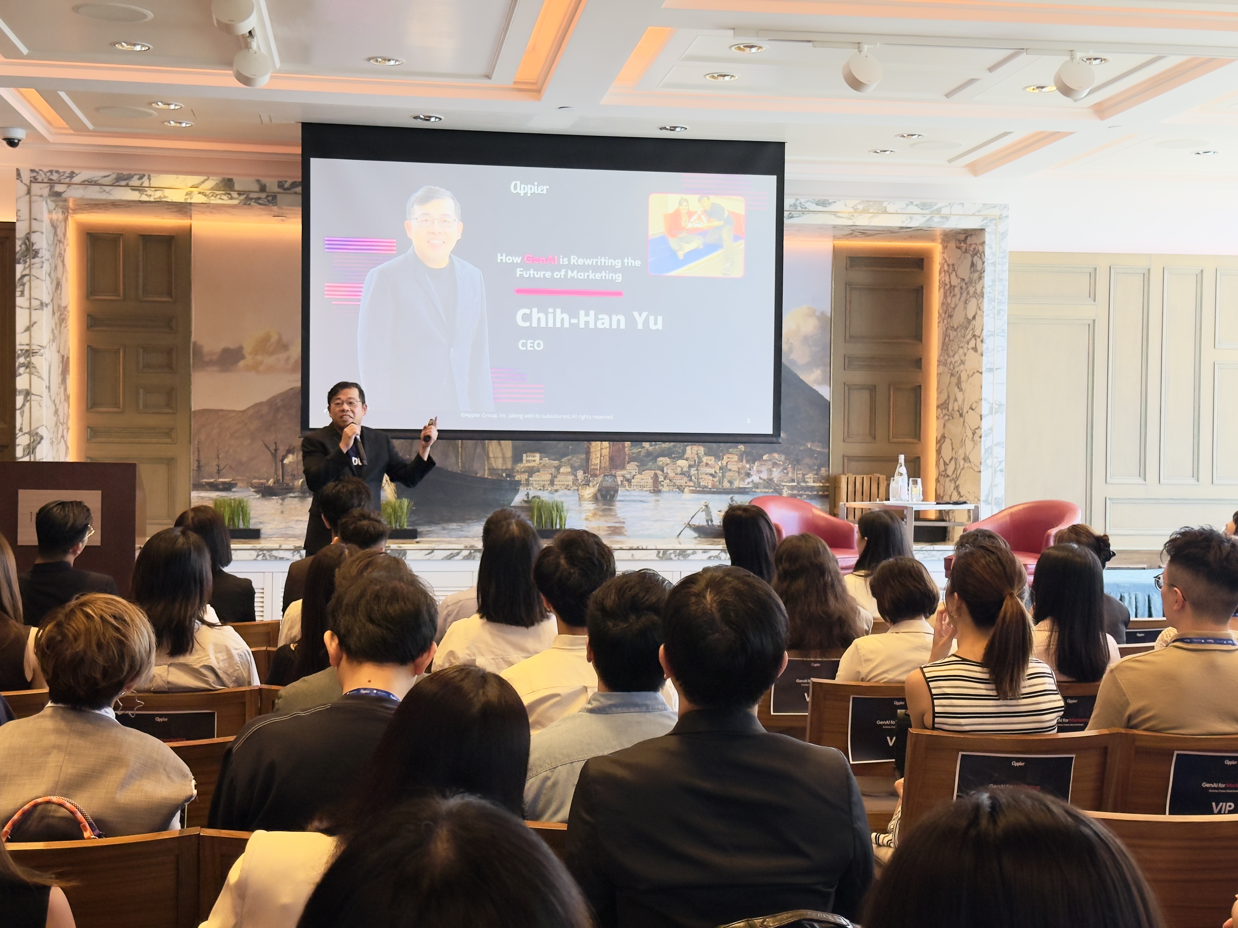Appier CEO and co-founder Chih-Han Yu at the GenAI for Marketing Asia Pacific roadshow in Hong Kong.