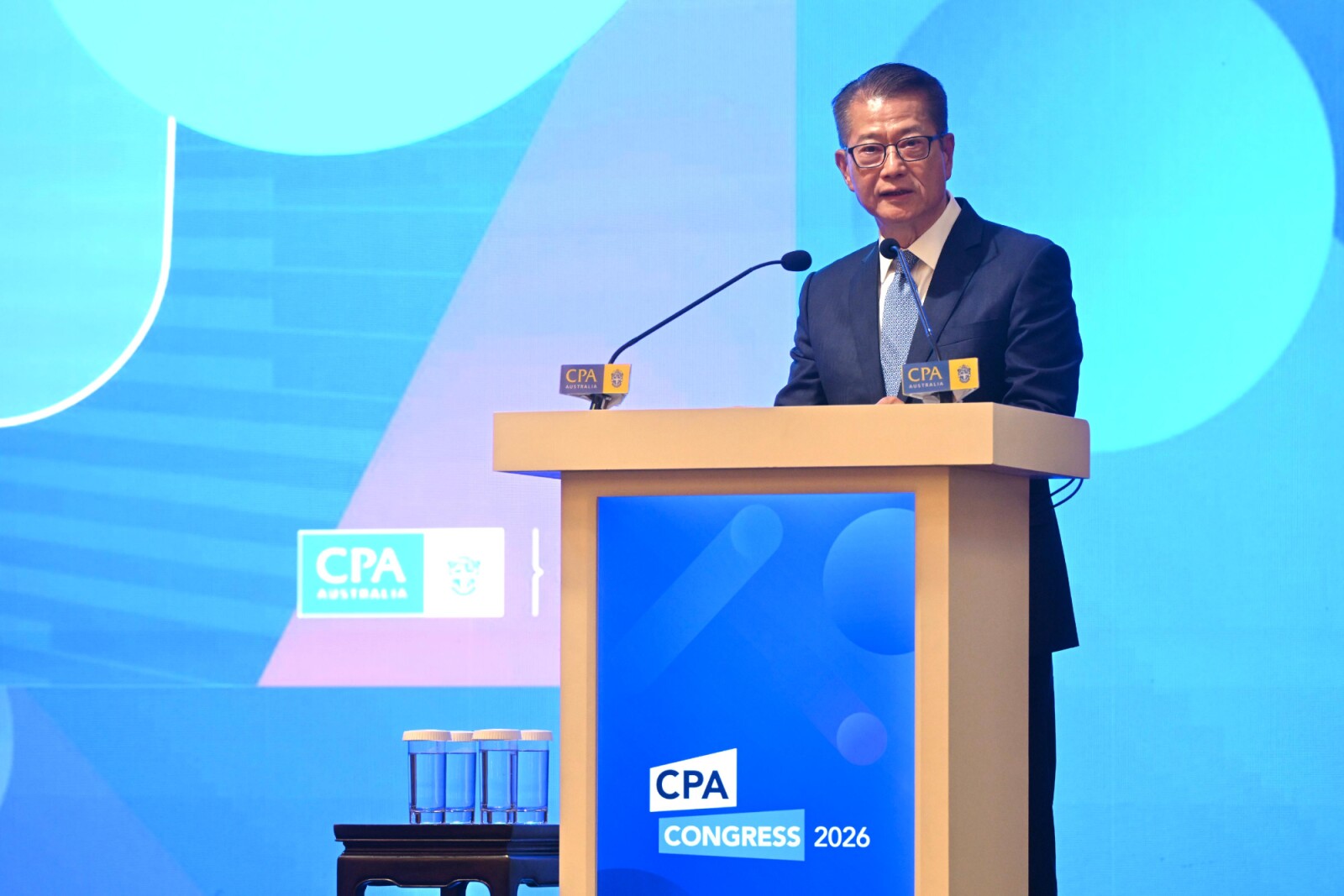The Financial Secretary, Mr Paul Chan, speaks at the CPA Congress 2026